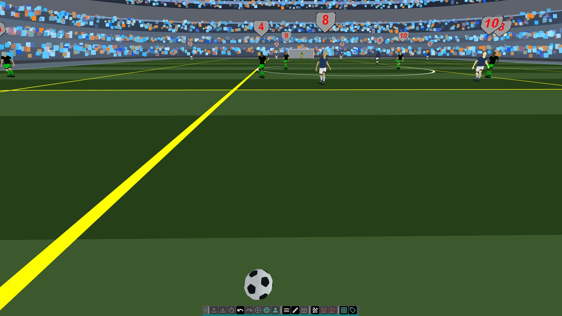 Player view on soccer field