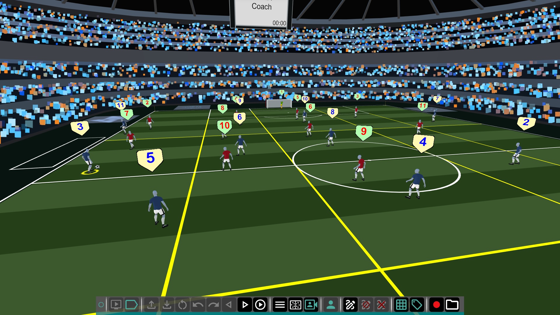 Immersive camera view of soccer field